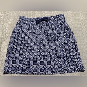 T by Talbots Skort Blue and White Patterned Golf Tennis Activewear